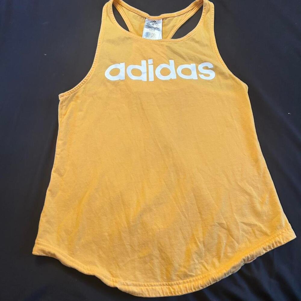 Adidas yellow orange tank top